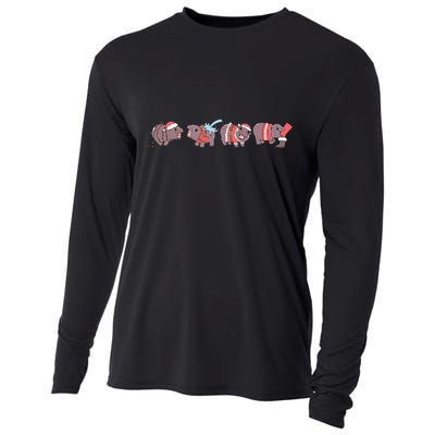 Moo Deng Christmas Moo Deng Christmas Pajama Matching Family Cooling Performance Long Sleeve Crew