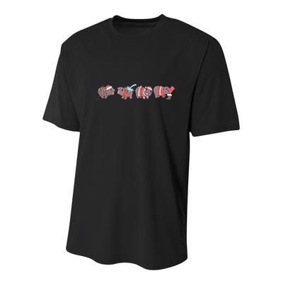 Moo Deng Christmas Moo Deng Christmas Pajama Matching Family Youth Performance Sprint T-Shirt