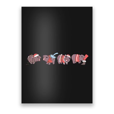 Moo Deng Christmas Moo Deng Christmas Pajama Matching Family Poster