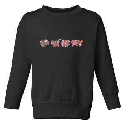 Moo Deng Christmas Moo Deng Christmas Pajama Matching Family Toddler Sweatshirt