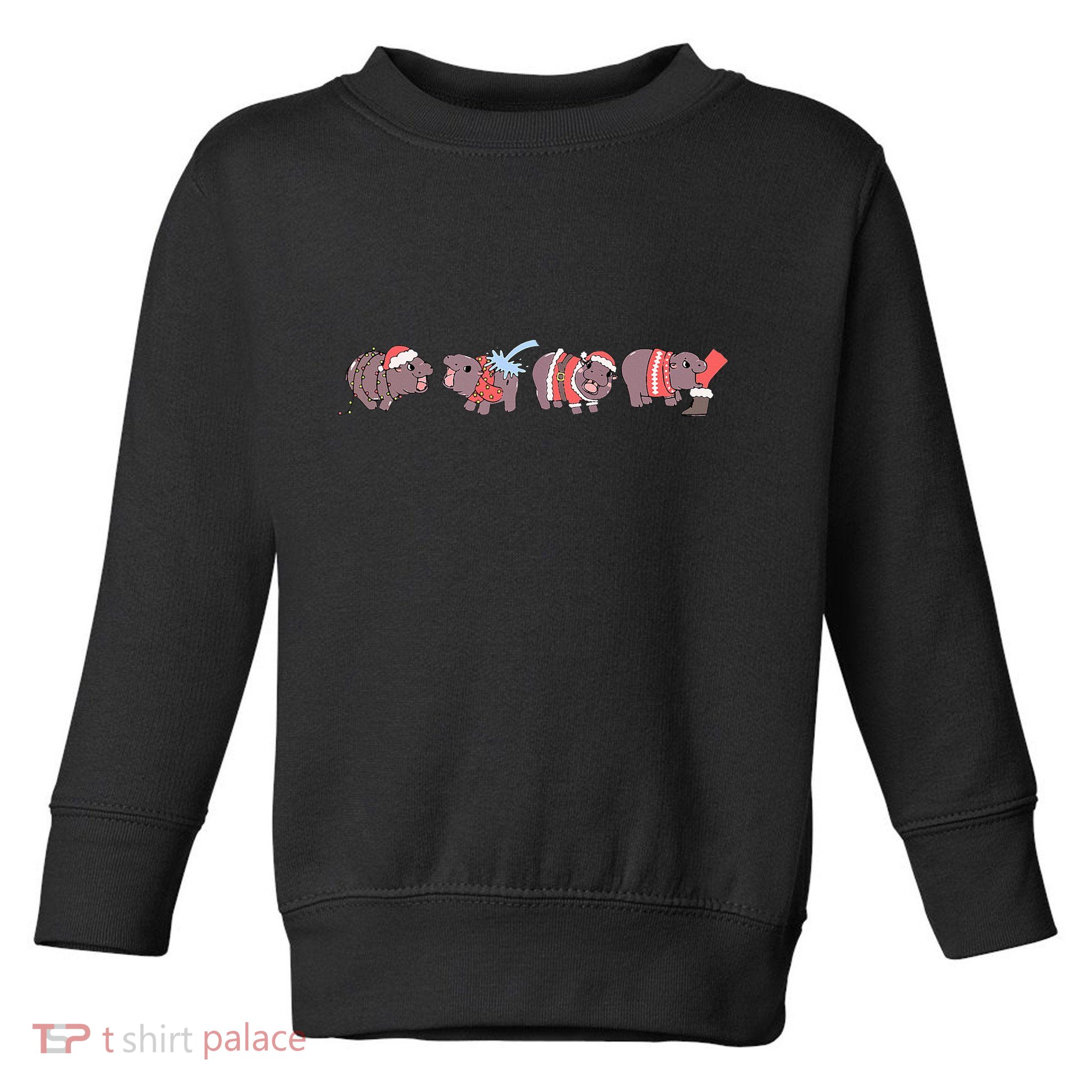 Moo Deng Christmas Moo Deng Christmas Pajama Matching Family Toddler Sweatshirt