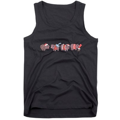 Moo Deng Christmas Moo Deng Christmas Pajama Matching Family Tank Top