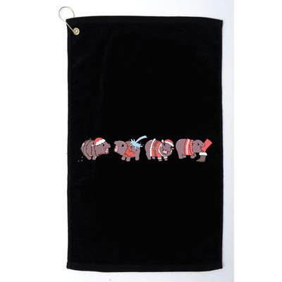 Moo Deng Christmas Moo Deng Christmas Pajama Matching Family Golf Towel