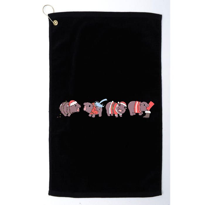 Moo Deng Christmas Moo Deng Christmas Pajama Matching Family Golf Towel