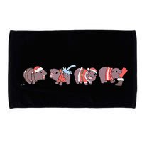 Moo Deng Christmas Moo Deng Christmas Pajama Matching Family Microfiber Hand Towel