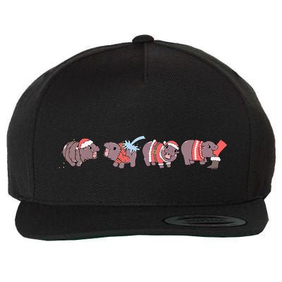 Moo Deng Christmas Moo Deng Christmas Pajama Matching Family Wool Snapback Cap