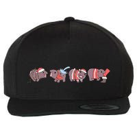 Moo Deng Christmas Moo Deng Christmas Pajama Matching Family Wool Snapback Cap
