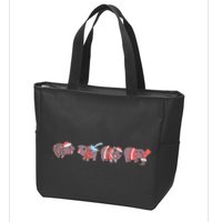 Moo Deng Christmas Moo Deng Christmas Pajama Matching Family Zip Tote Bag