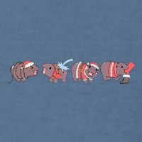 Moo Deng Christmas Moo Deng Christmas Pajama Matching Family Garment-Dyed Sweatshirt