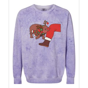 Moo Deng Christmas Animal Lover Trending Become Ungovernable Colorblast Crewneck Sweatshirt