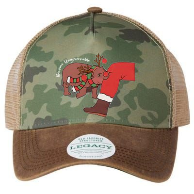 Moo Deng Christmas Animal Lover Trending Become Ungovernable Legacy Tie Dye Trucker Hat