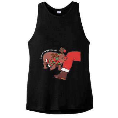 Moo Deng Christmas Animal Lover Trending Become Ungovernable Ladies PosiCharge Tri-Blend Wicking Tank