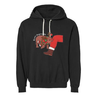 Moo Deng Christmas Animal Lover Trending Become Ungovernable Garment-Dyed Fleece Hoodie