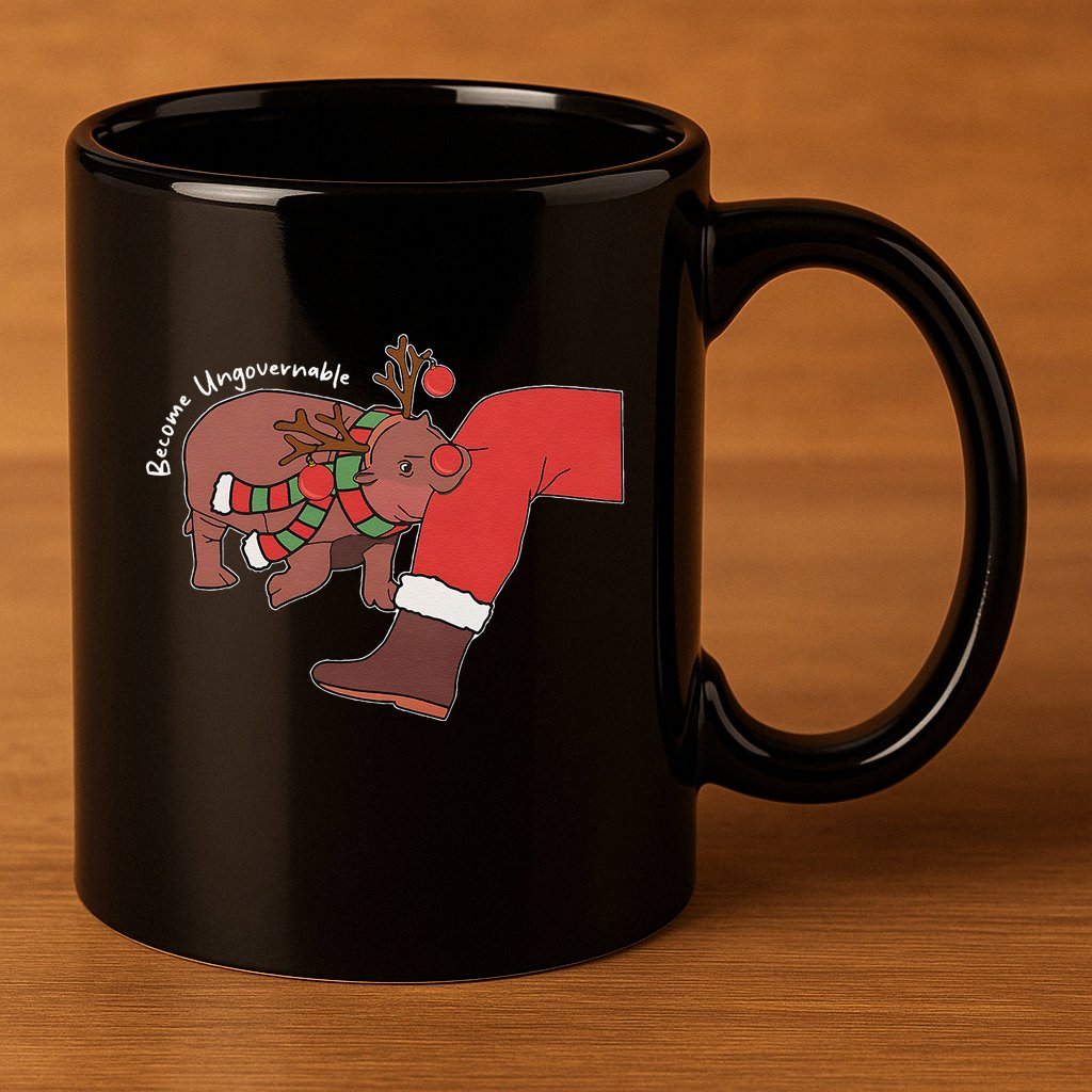 Moo Deng Christmas Animal Lover Trending Become Ungovernable 11oz C Handle Ceramic Mug