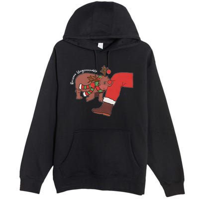 Moo Deng Christmas Animal Lover Trending Become Ungovernable Premium Pullover Hoodie