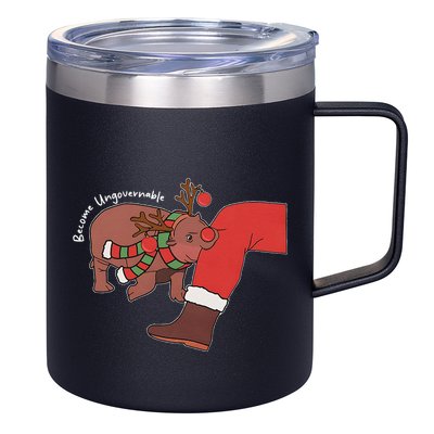 Moo Deng Christmas Animal Lover Trending Become Ungovernable 12oz Stainless Steel Coffee Mug