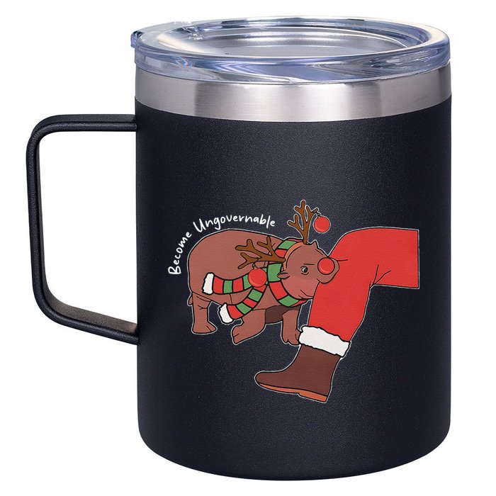 Moo Deng Christmas Animal Lover Trending Become Ungovernable 12oz Stainless Steel Coffee Mug