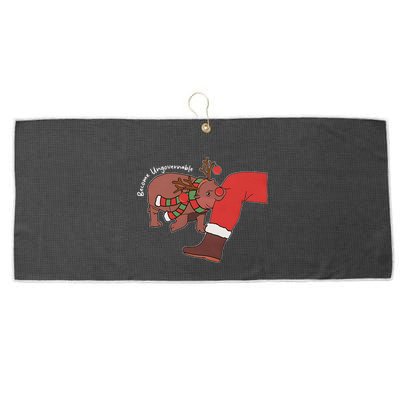 Moo Deng Christmas Animal Lover Trending Become Ungovernable Large Microfiber Waffle Golf Towel