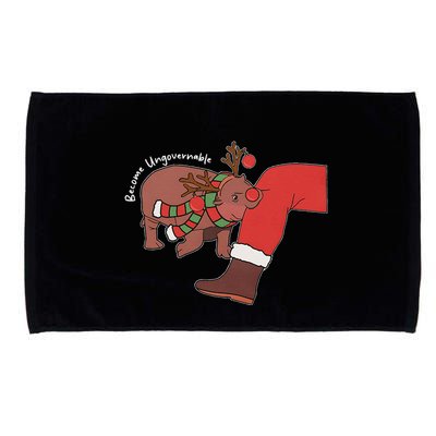 Moo Deng Christmas Animal Lover Trending Become Ungovernable Microfiber Hand Towel