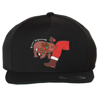 Moo Deng Christmas Animal Lover Trending Become Ungovernable Wool Snapback Cap