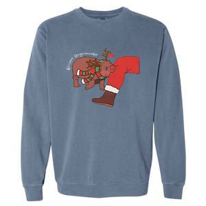 Moo Deng Christmas Animal Lover Trending Become Ungovernable Garment-Dyed Sweatshirt