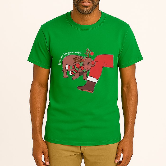 Moo Deng Christmas Animal Lover Trending Become Ungovernable Tall T-Shirt
