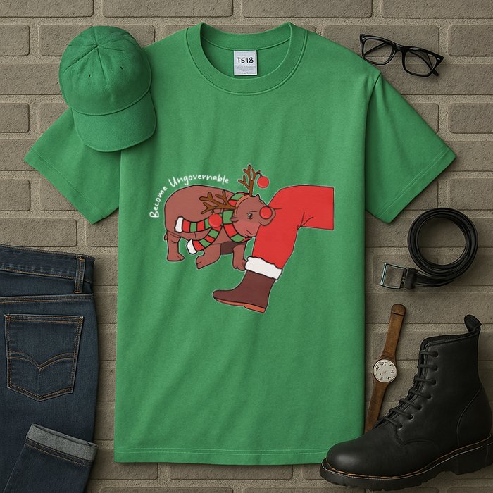 Moo Deng Christmas Animal Lover Trending Become Ungovernable Tall T-Shirt