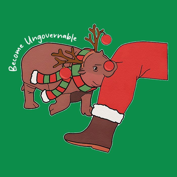 Moo Deng Christmas Animal Lover Trending Become Ungovernable Tall T-Shirt