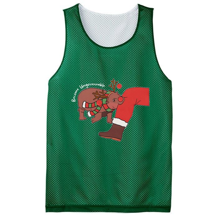 Moo Deng Christmas Animal Lover Trending Become Ungovernable Mesh Reversible Basketball Jersey Tank