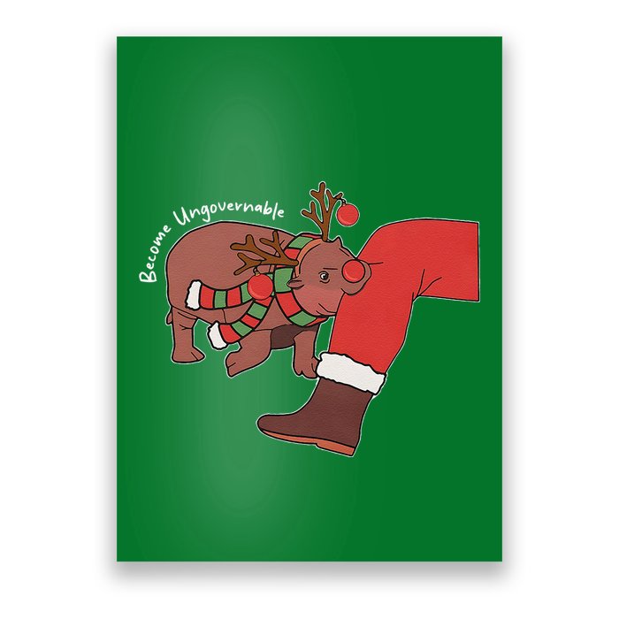 Moo Deng Christmas Animal Lover Trending Become Ungovernable Poster