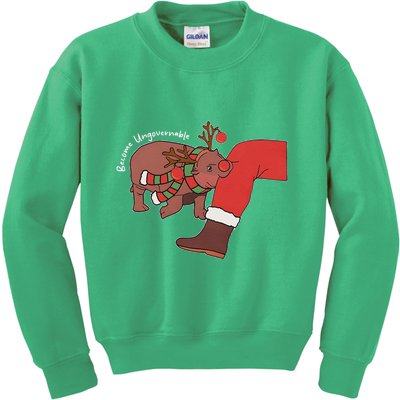 Moo Deng Christmas Animal Lover Trending Become Ungovernable Kids Sweatshirt