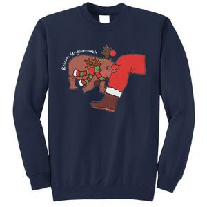 Moo Deng Christmas Animal Lover Trending Become Ungovernable Tall Sweatshirt