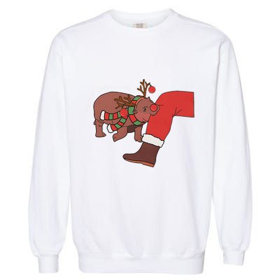 Moo Deng Christmas Animal Lover Trending Become Ungovernable Garment-Dyed Sweatshirt
