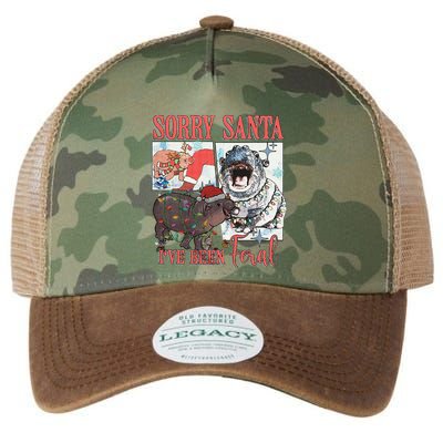 Moo Deng Christmas Santa Hat Sorry Santa IVe Been Feral Legacy Tie Dye Trucker Hat