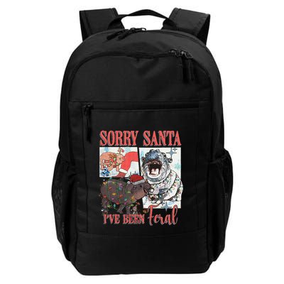 Moo Deng Christmas Santa Hat Sorry Santa IVe Been Feral Backpack
