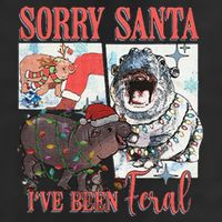 Moo Deng Christmas Santa Hat Sorry Santa IVe Been Feral 11oz C Handle Ceramic Mug