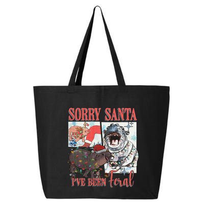 Moo Deng Christmas Santa Hat Sorry Santa IVe Been Feral 25L Jumbo Tote