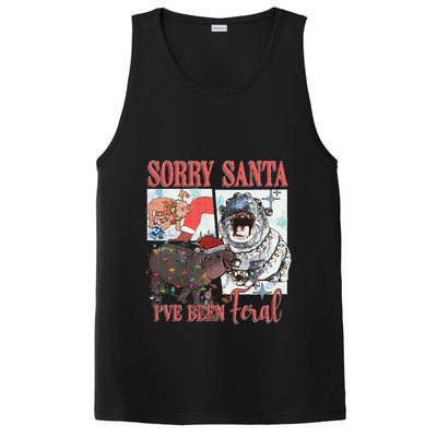 Moo Deng Christmas Santa Hat Sorry Santa IVe Been Feral PosiCharge Competitor Tank