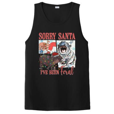 Moo Deng Christmas Santa Hat Sorry Santa IVe Been Feral PosiCharge Competitor Tank