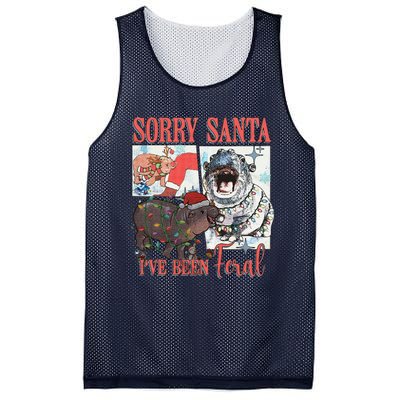 Moo Deng Christmas Santa Hat Sorry Santa IVe Been Feral Mesh Reversible Basketball Jersey Tank