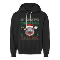 Moo Deng Christmas All I Want For Christmas Is Moo Deng Garment-Dyed Fleece Hoodie