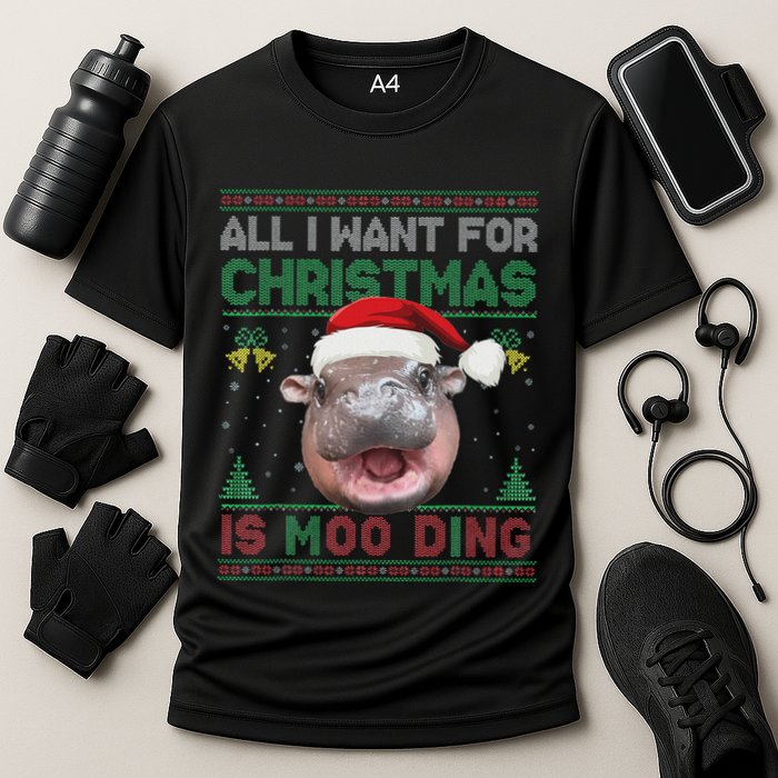Moo Deng Christmas All I Want For Christmas Is Moo Deng Performance Shirt