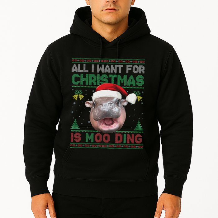 Moo Deng Christmas All I Want For Christmas Is Moo Deng Hoodie
