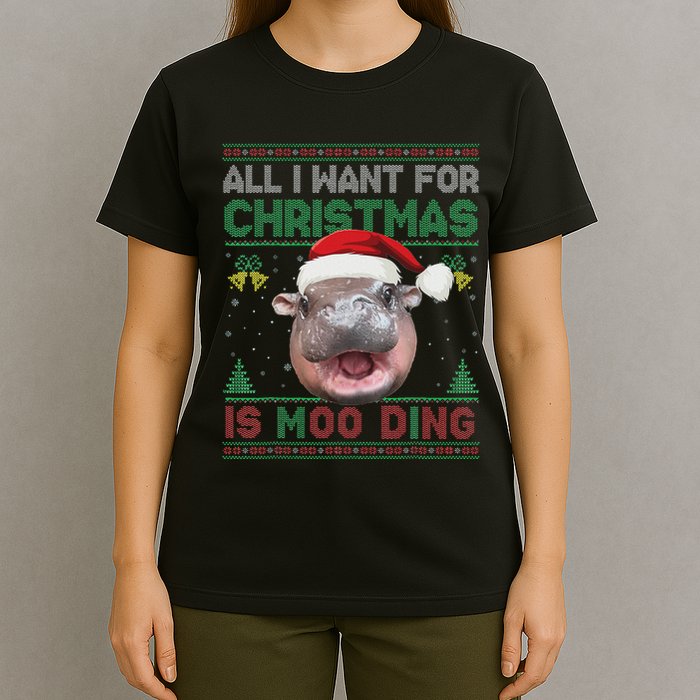 Moo Deng Christmas All I Want For Christmas Is Moo Deng T-Shirt