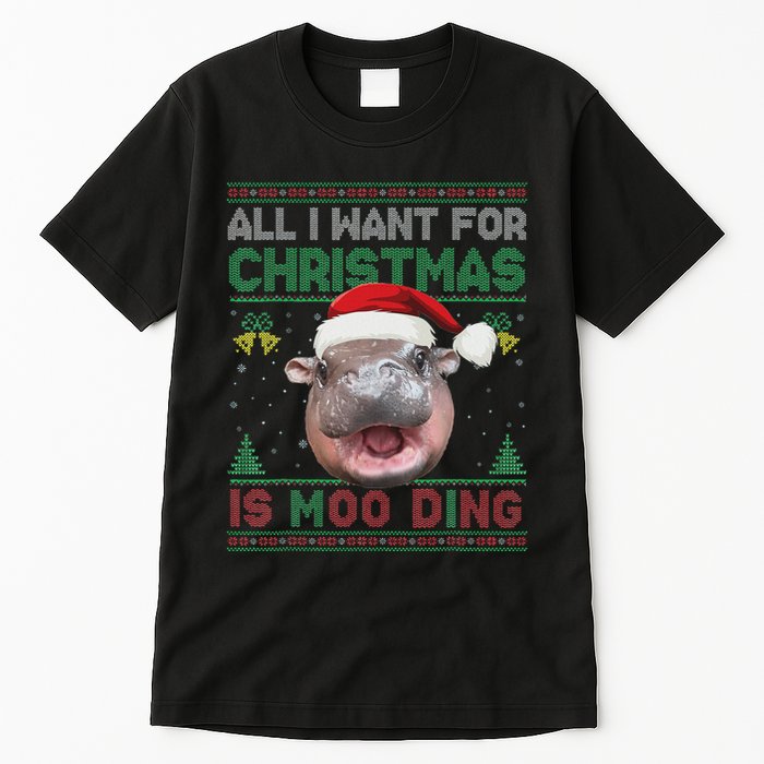 Moo Deng Christmas All I Want For Christmas Is Moo Deng Tall T-Shirt