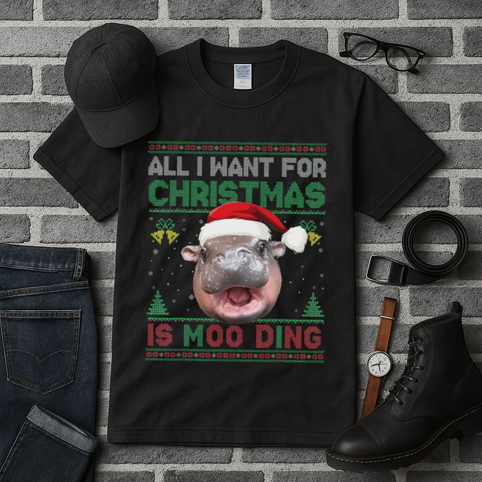 Moo Deng Christmas All I Want For Christmas Is Moo Deng Tall T-Shirt