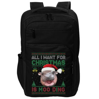 Moo Deng Christmas All I Want For Christmas Is Moo Deng Impact Tech Backpack