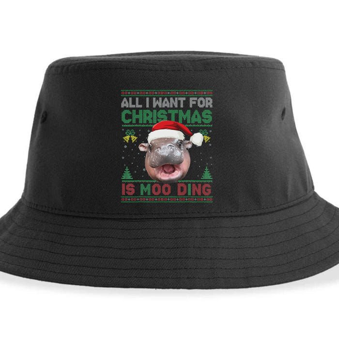 Moo Deng Christmas All I Want For Christmas Is Moo Deng Sustainable Bucket Hat