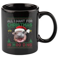 Moo Deng Christmas All I Want For Christmas Is Moo Deng 11oz C Handle Ceramic Mug