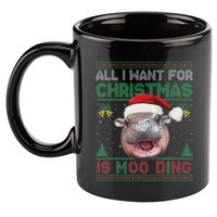 Moo Deng Christmas All I Want For Christmas Is Moo Deng 11oz C Handle Ceramic Mug